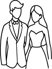 vector illustration of a wedding couple