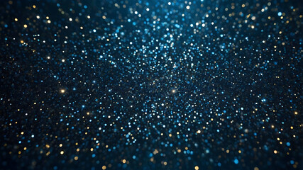 Abstract Blue Glitter Bokeh Background