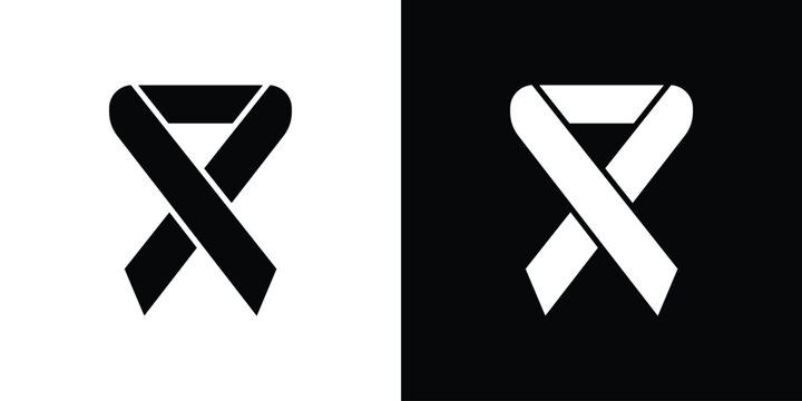 Cancer ribbon icon vector illustration glyph style designs for web.
