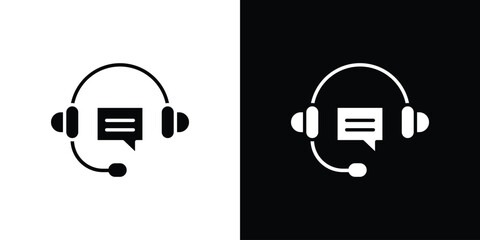 Customer support icon vector illustration glyph style designs for web.