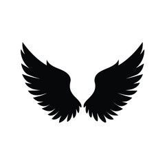 Elegant vector illustration of stylized black wings on a clean white background