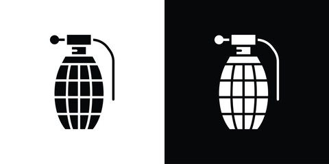 Hand grenade icon vector illustration glyph style designs for web.