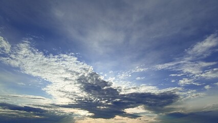 This stunning image features dynamic cloud formations against a vibrant blue sky. Ideal for enhancing designs and adding depth to creative projects. Perfect as a captivating background.
