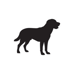 Standing dog posture silhouette. Alert dog silhouette standing tall and proud.