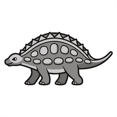 Fototapeta premium Flat ankylosaurus walking with plated Armor.