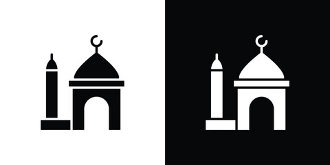Mosque icon vector illustration glyph style designs for web.