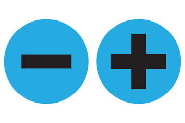Plus and minus sign set. Vector illustration