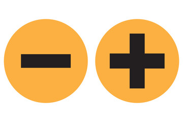Plus and minus sign set. Vector illustration
