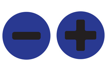 Plus and minus sign set. Vector illustration