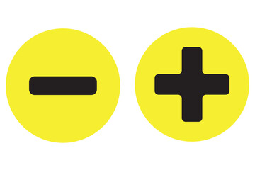 Obraz premium Plus and minus sign set. Vector illustration