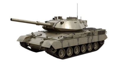 Modern military tank vehicle isolated on transparent background