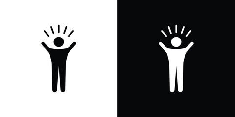 Self confidence icon vector illustration glyph style designs for web.