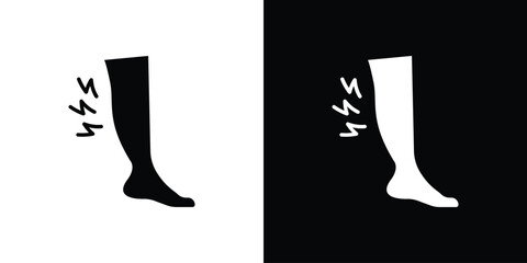 Shin pain icon vector illustration glyph style designs for web.