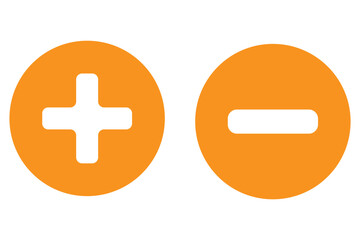 Obraz premium Round plus and minus icons set with different thicknesses. Vector.