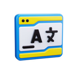 Languages 3d render icons