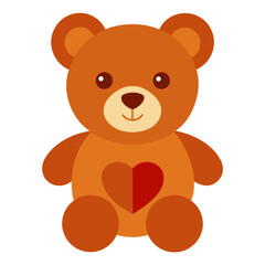 Obraz premium Teddy bear with heart AI Vector Love Symbol Design for Couples & Celebrations
