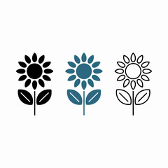 set of vector flowers