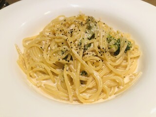 明太子とブロッコリーのクリームソースパスタ