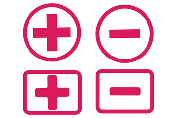 Obraz premium Plus And Minus Signs Set vector illustration