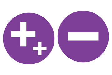 Plus and minus sign set. Vector illustration