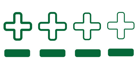 Obraz premium Plus and minus sign set. Vector illustration