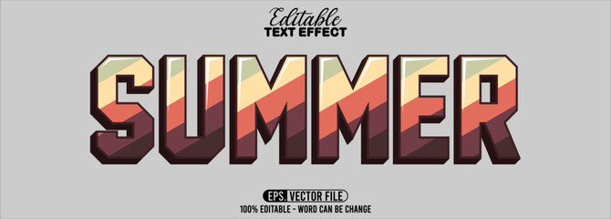 Editable text style effect - Summer text retro style theme