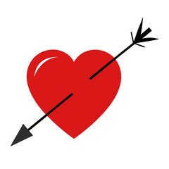 Heart pierced by arrow  AI Vector Love Symbol Design for Couples & Celebrations