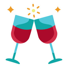 Wine glasses clinking  AI Vector Love Symbol Design for Couples & Celebrations