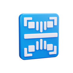 Barcode 3d render icons