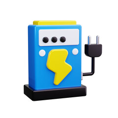 charging station 3d render icons