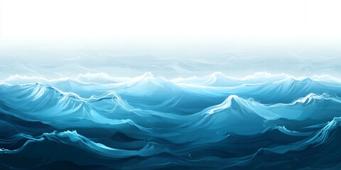 Turbulent ocean waves under a bright sky with foamy whitecaps