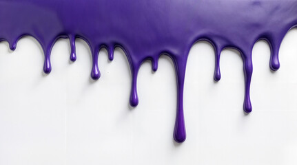 Purple liquid dripping down a white wall