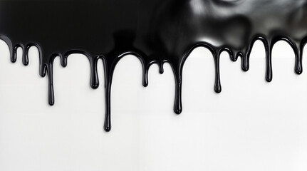 Black paint dripping down a white wall