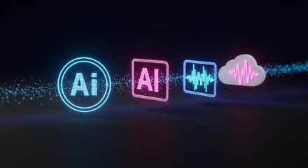 Artificial Intelligence Audio Processing and Cloud Computing Technology Concept