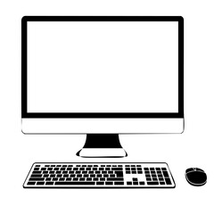 Fototapeta premium Minimalist Desktop Computer Setup – Vector Workspace Illustration