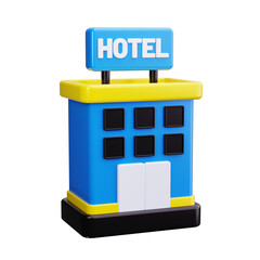 Hotel 3d render icons