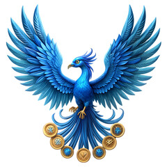 Majestic Azure Phoenix Rebirth and Prosperity Symbolism