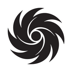 Fototapeta premium Cyclone Weather Icon – Flat Black Silhouette