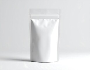 Blank white pouch packaging
