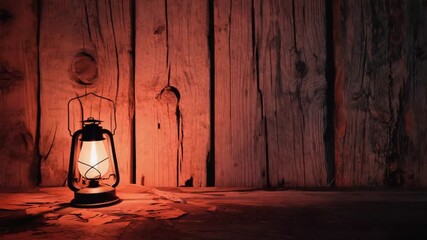 Vintage lantern illuminates rustic wooden wall with warm, inviting glow - Powered by Adobe