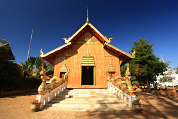 Scenery of Wat Chan Temple or Wat Chan in Galyani Vadhana District, Chiang Mai Province, Thailand