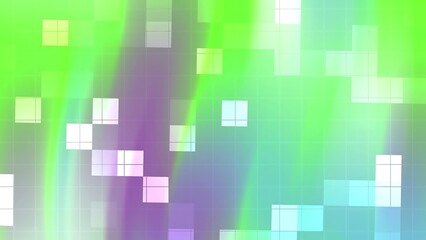 Ombre Abstracts Blink Square Abstract background with neon green, purple and blue hues, featuring a grid pattern and square shapes