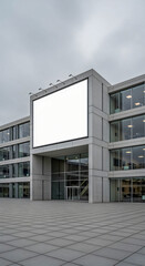 Obraz premium Blank Billboard on Modern Building Facade