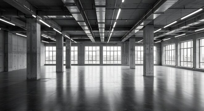 Vast Empty Industrial Space: Modern Architecture and Design