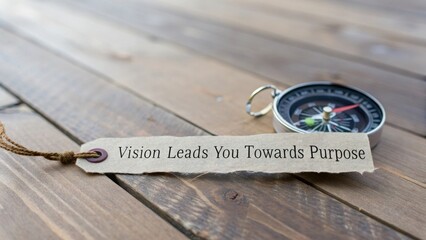 Broken Compass with Vision Tag in a Rustic Setting