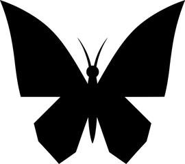 Black Butterfly Silhouette, Graphic Artwork, Abstract Art, Minimalist Design