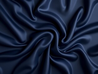 Obraz premium Luxurious dark navy blue silk fabric with elegant draping