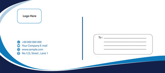 Envelope Design for Business , Blue colour Theme Company envelop design template