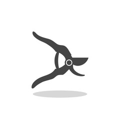 Pruning shears icon with shadow