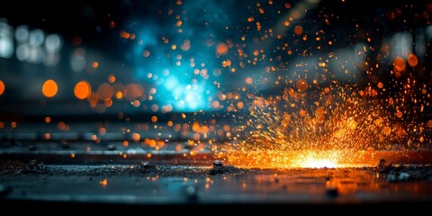 Macro Shot of Welding Sparks Explosion
